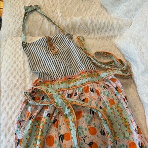 Matilda Jane Joanna Gaines Orange and Teal Floral children’s apron